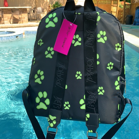 Betsey Johnson Bags New Betsey Johnson Nylon Neon Paw Backpack